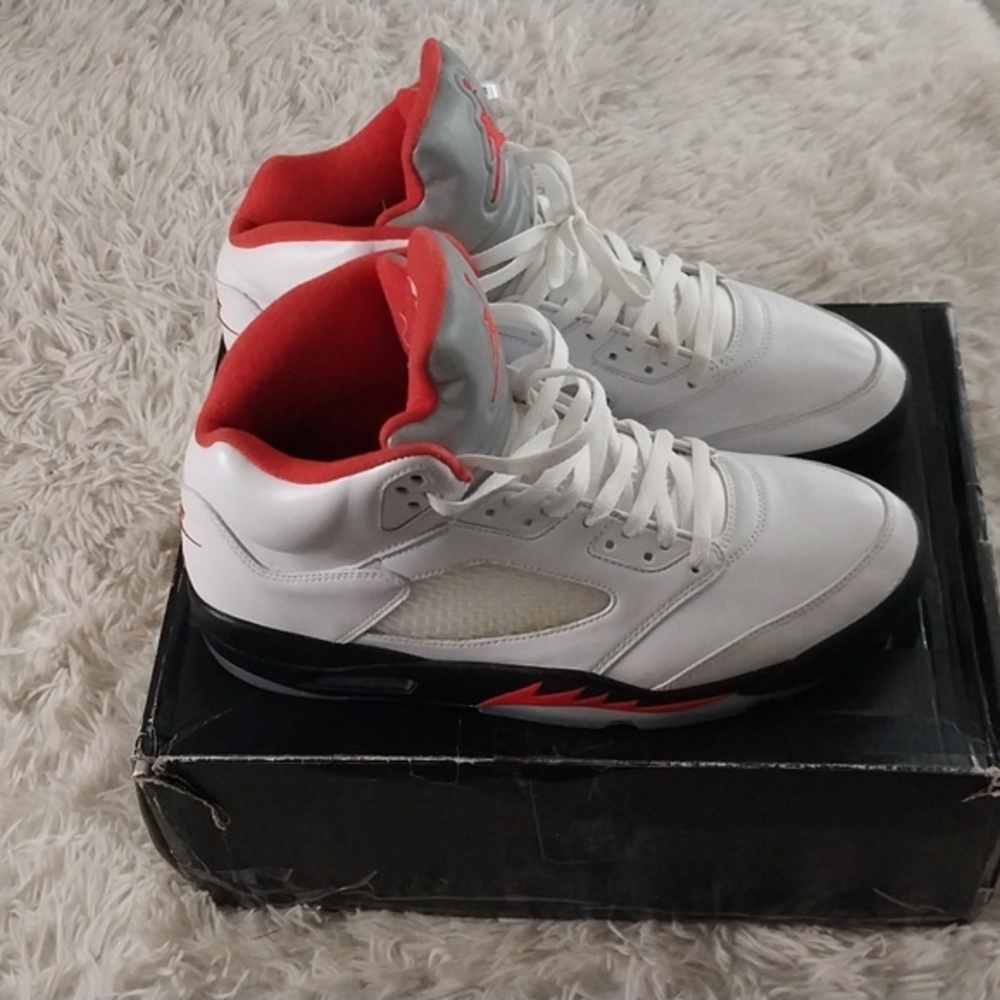 Nike Air Jordan Retro White OG 5s W/ Nike Air on back Size 12 - Picture 11 of 12